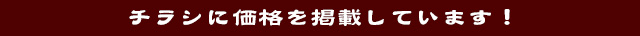 チラシに価格を掲載しています！