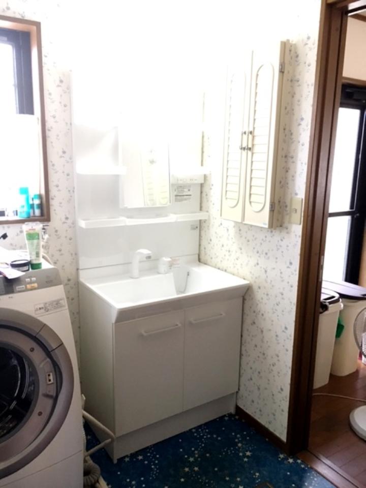 潮来市　取替　洗面化粧台　リフォーム