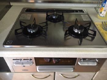 交換　キッチン　取替　水栓　レンジフード　行方市　ビルトインコンロ