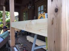 リフォーム　鹿嶋市　柱交換　ログハウス　潮来市　補修　修繕　補強　塗装