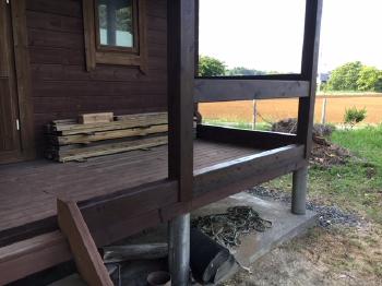 鹿嶋市　柱交換　ログハウス　潮来市　修繕　補修　塗装　リフォーム　補強