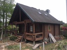 潮来市　鹿嶋市　柱交換　修繕　補修　補強　塗装　リフォーム　ログハウス