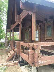 鹿嶋市　柱交換　ログハウス　修繕　補修　補強　塗装　リフォーム　潮来市